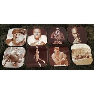 Hip Hop & NYC Icons Coaster Set Lot of 8 Biggie Tupac Jay-Z Nas Jordan Ali